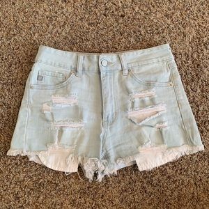 Justusa denim distressed shorts